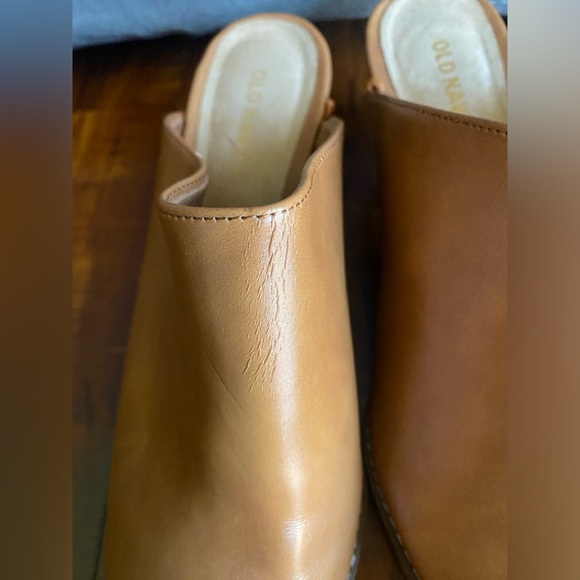 Old Navy Cognac Faux Leather Pointed Toe Mule Clogs - Picture 6 of 7